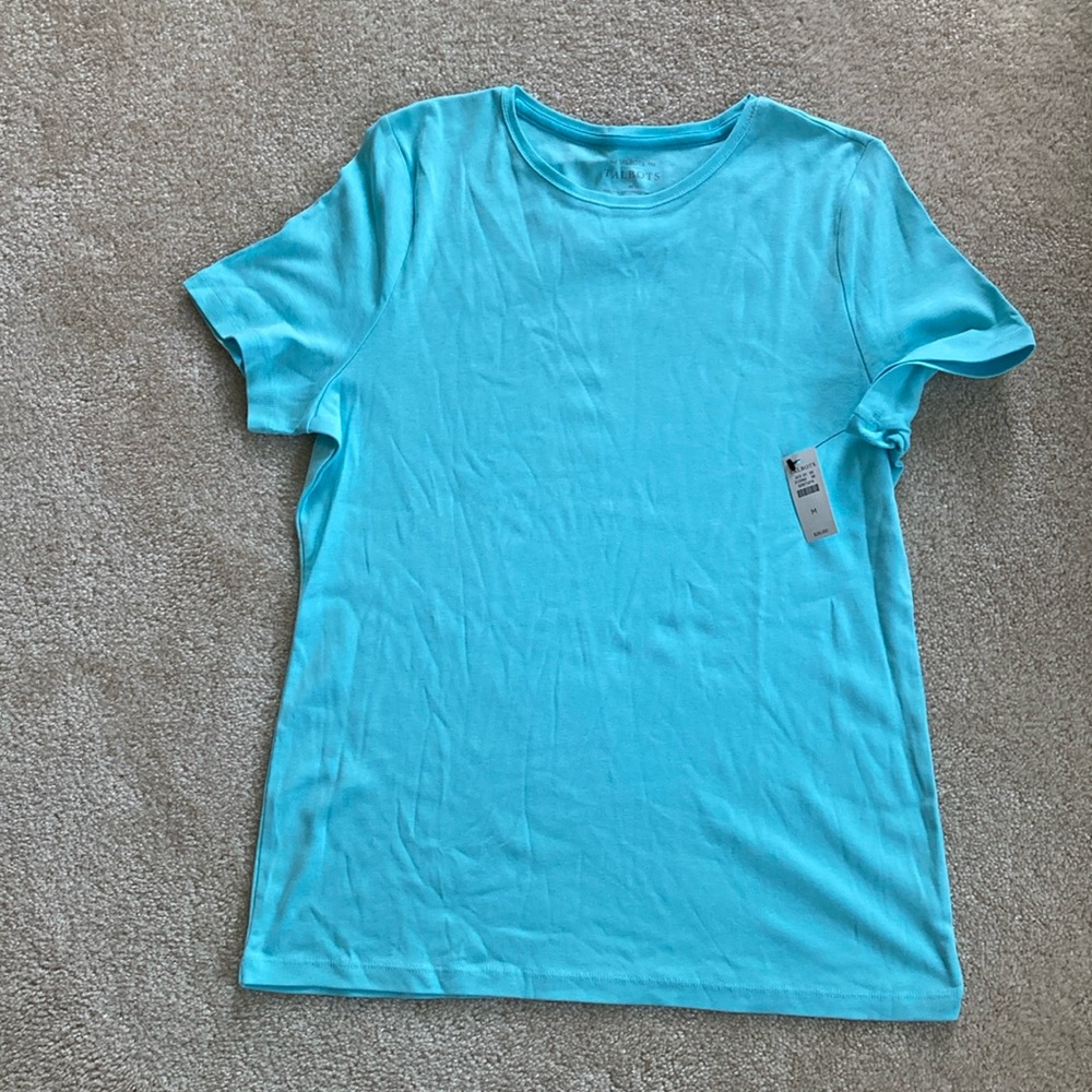 Talbots NWT Pima cotton Light Aqua Tee